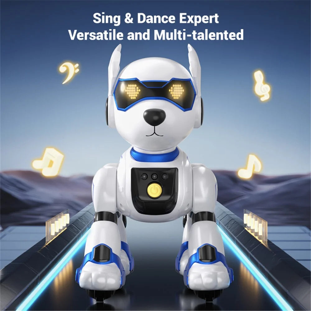 R27 Intelligent Voice Control Stunt Robot Dog Kids Remote Control Electronic Dog Toy, 1 Battery - Blue - 7