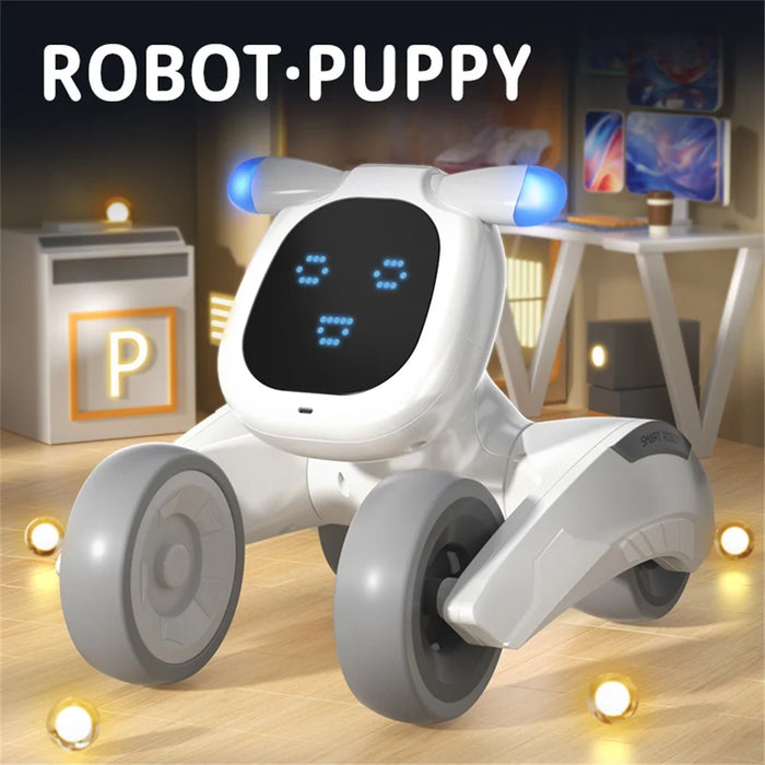 R28 Intelligent Voice Control Robot Puppy Kids Remote Control Electronic Pet Toy, 1 Battery - White+Blue - 2