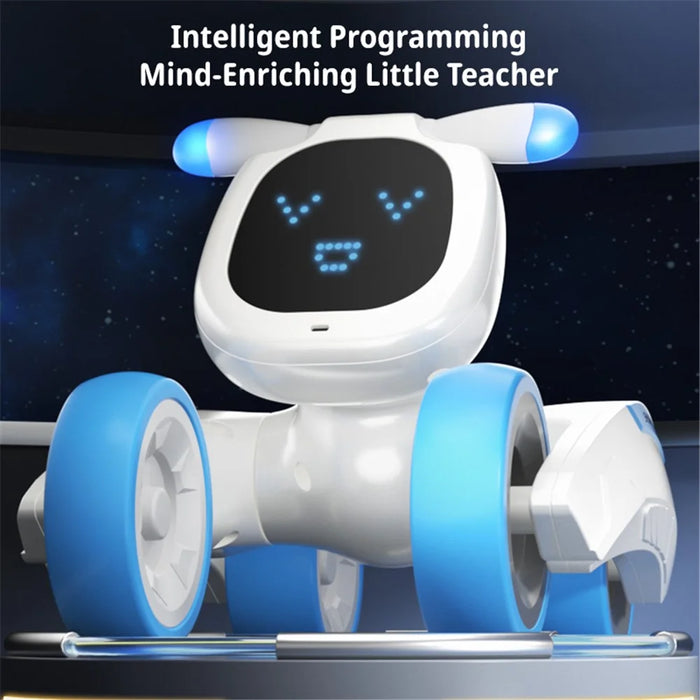 R28 Intelligent Voice Control Robot Puppy Kids Remote Control Electronic Pet Toy, 1 Battery - White+Blue - 4