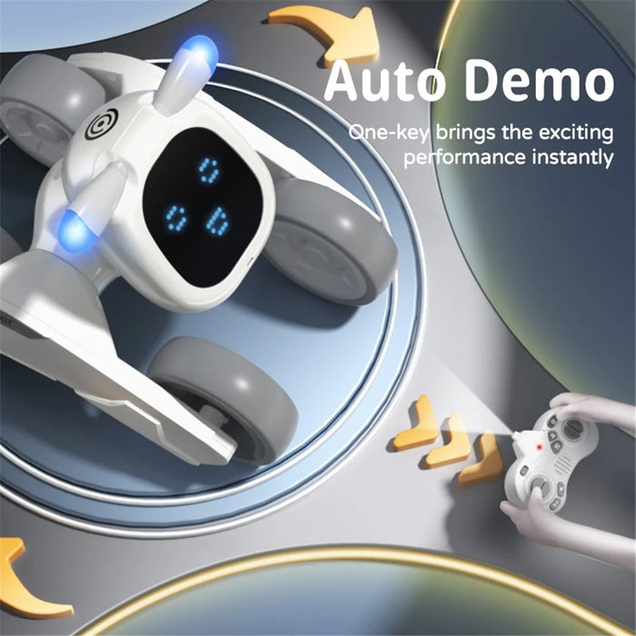 R28 Intelligent Voice Control Robot Puppy Kids Remote Control Electronic Pet Toy, 1 Battery - White+Blue - 6