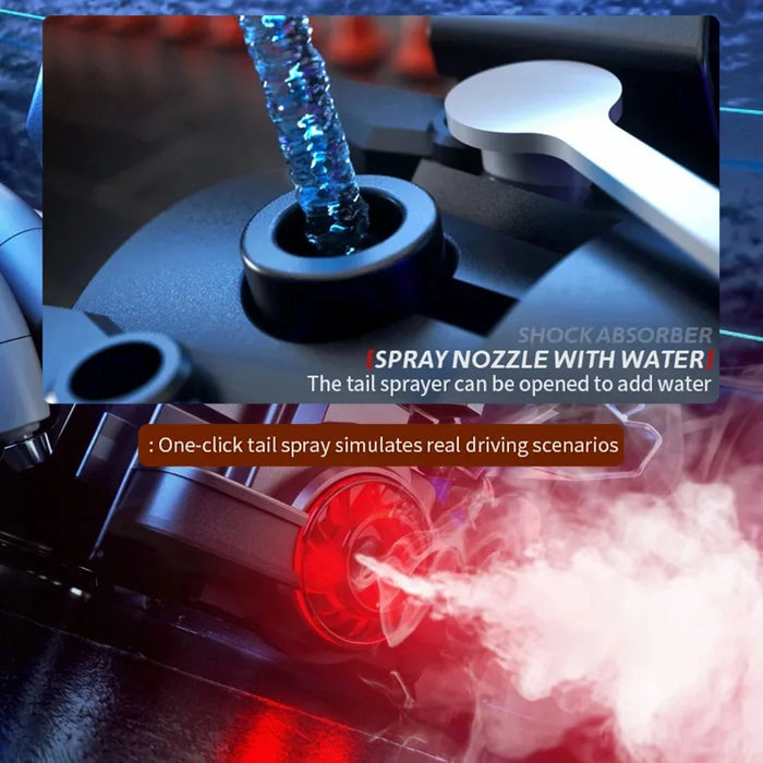 Q186 4WD Remote Control Car 360 Degree Drift Stunt RC Toy with Spray and LED Light - Blue - 4