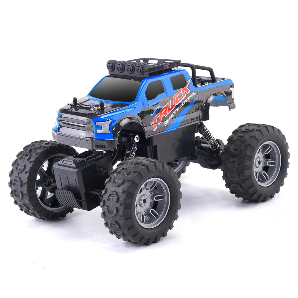 Q178 4WD Rock Climbing Off-Road Vehicle Cool Light Children Toy 2.4G Remote Control Car, 1 Battery - Blue - 1