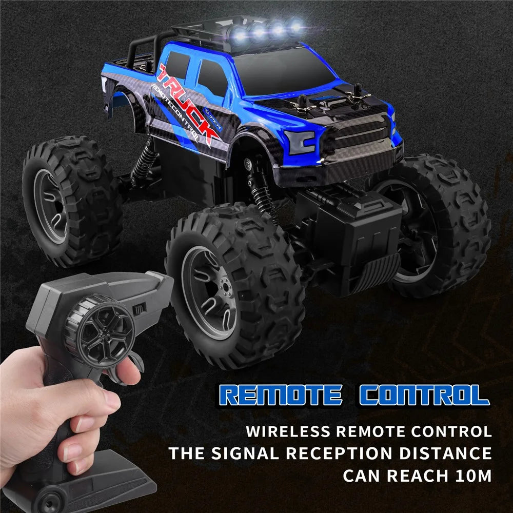 Q178 4WD Rock Climbing Off-Road Vehicle Cool Light Children Toy 2.4G Remote Control Car, 1 Battery - Blue - 2