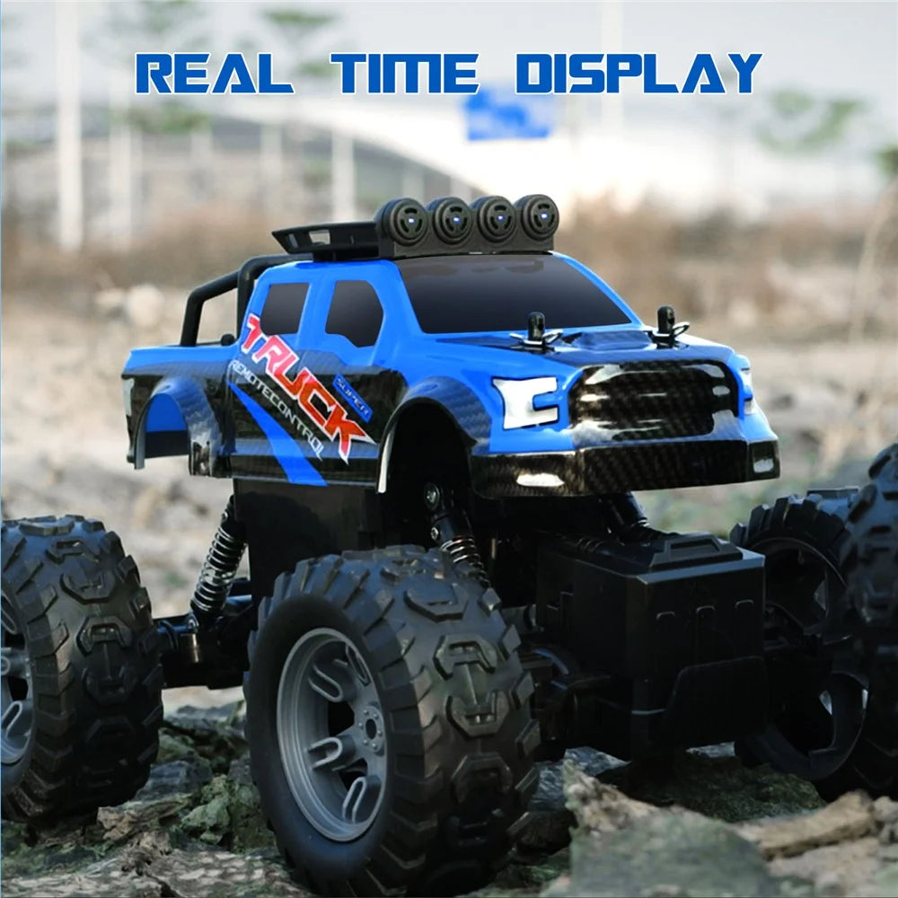 Q178 4WD Rock Climbing Off-Road Vehicle Cool Light Children Toy 2.4G Remote Control Car, 1 Battery - Blue - 3