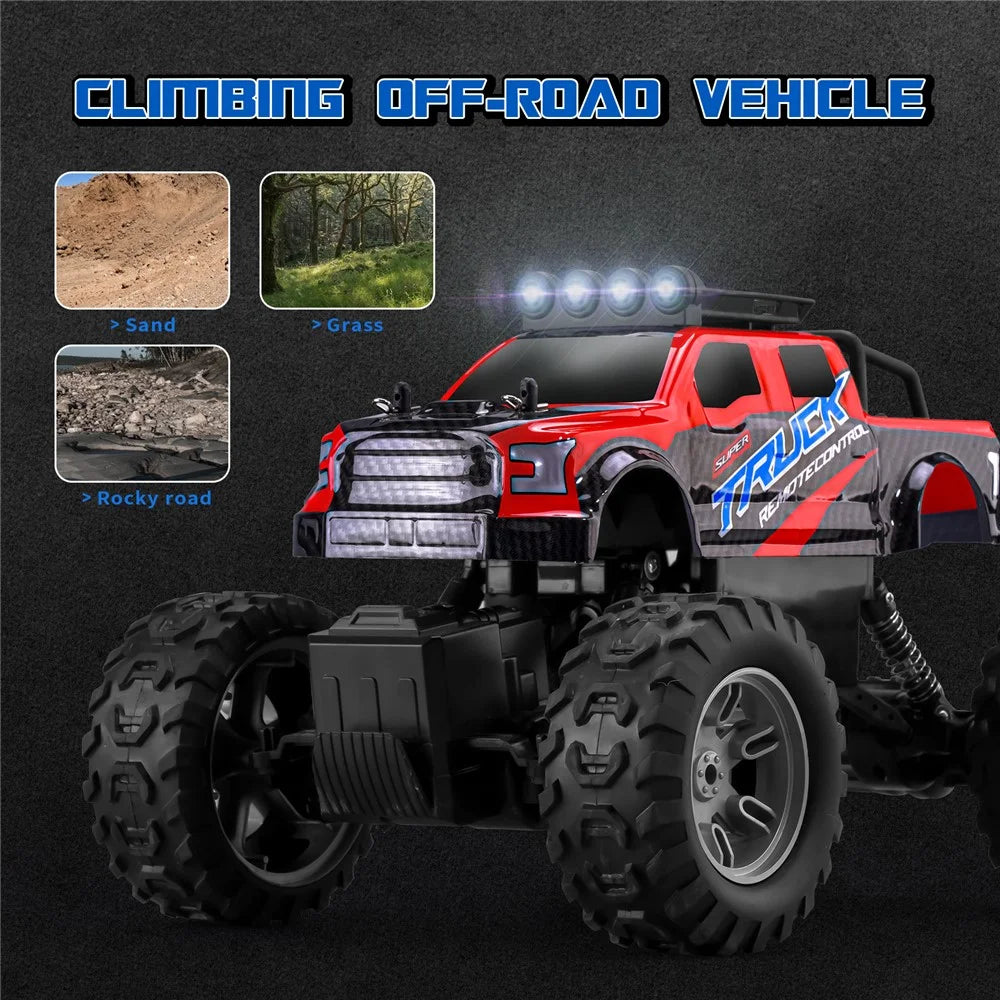 Q178 4WD Rock Climbing Off-Road Vehicle Cool Light Children Toy 2.4G Remote Control Car, 1 Battery - Blue - 5