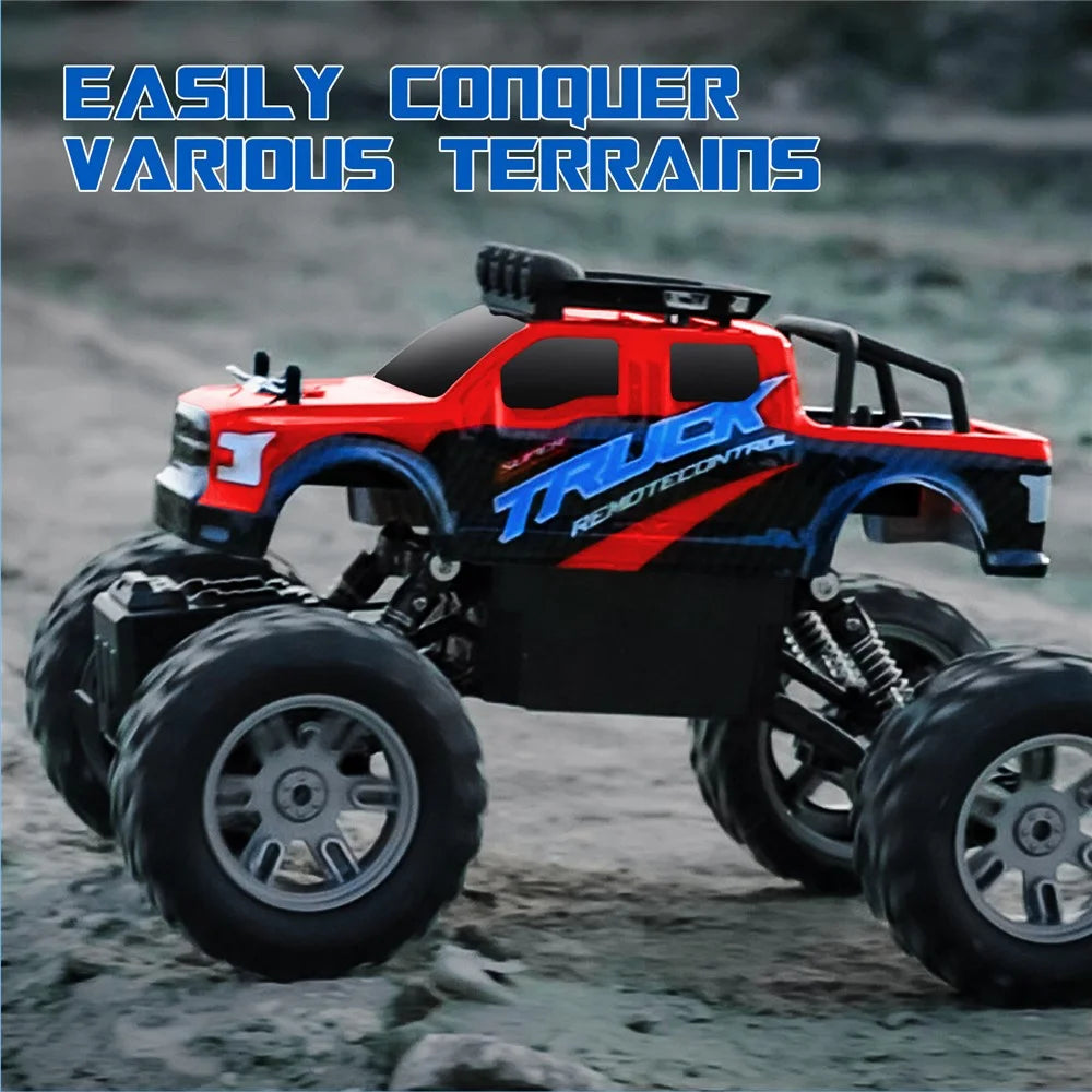 Q178 4WD Rock Climbing Off-Road Vehicle Cool Light Children Toy 2.4G Remote Control Car, 1 Battery - Blue - 7