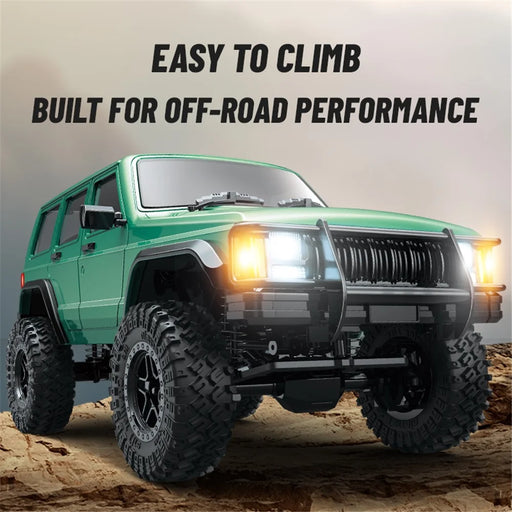 C8809 Simulation High Chassis Off-Road Climbing Car 4WD Shock-Absorbing Remote Control Car Toy, 1 Battery - Green - 2