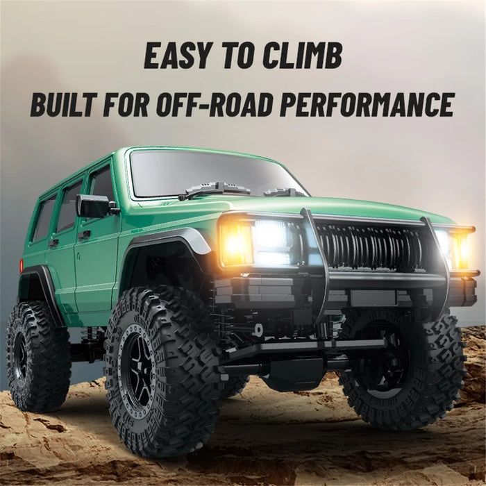 C8809 Simulation High Chassis Off-Road Climbing Car 4WD Shock-Absorbing Remote Control Car Toy, 1 Battery - Green - 2