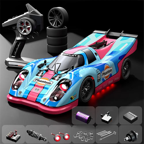 C8806 4WD Drift Racing Car Toy Brushless High-Speed 2.4G Wireless Remote Control Off-Road Car - Blue+Pink - 1
