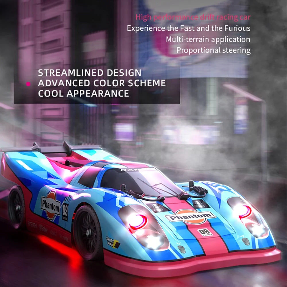 C8806 4WD Drift Racing Car Toy Brushless High-Speed 2.4G Wireless Remote Control Off-Road Car - Blue+Pink - 3