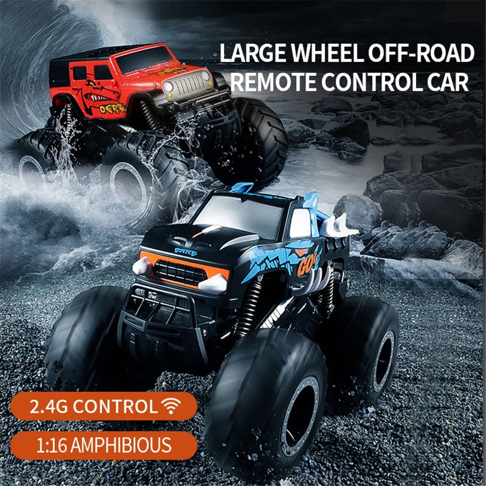 Q127 Big Wheel Climbing Off-Road Vehicle Amphibious Remote Control Car Kids Toy - Style A / Blue - 2