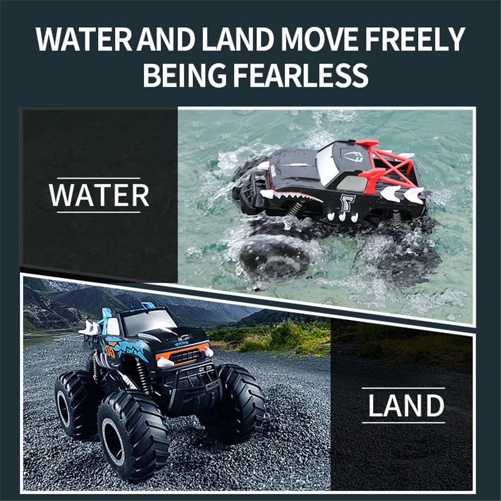 Q127 Big Wheel Climbing Off-Road Vehicle Amphibious Remote Control Car Kids Toy - Style A / Blue - 3