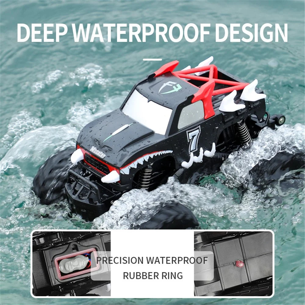 Q127 Big Wheel Climbing Off-Road Vehicle Amphibious Remote Control Car Kids Toy - Style A / Blue - 4