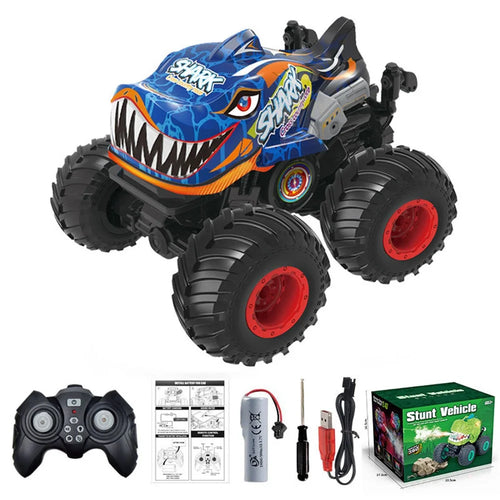 KY-S202B 1 / 20 Remote Control Toy Car Shark Head Design Stunt Car with Light and Music - Blue - 1