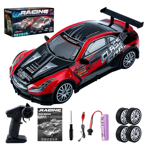 KY-S205 GTR Style 1 / 20 4WD RC High Speed Drift Car with Light Remote Control Toy Car - Red - 1