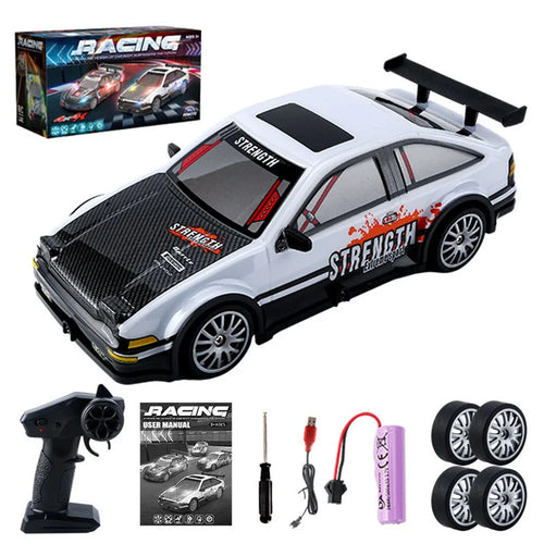 KY-S204 AE86 Style 1 / 20 4WD RC High Speed Drift Car with Light Remote Control Toy Car - White - 1
