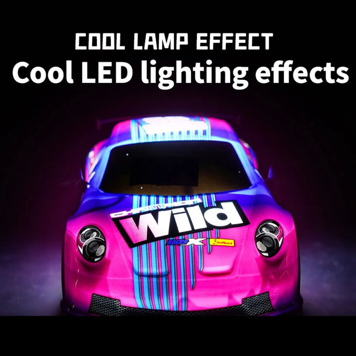 UJ99-P381 1 / 18 2WD RC Racing Car Toy Cool Light Effect Remote Control Car - Pink - 4
