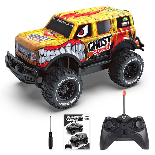 UJ99-Y203 1 / 20 2WD RC Car Children Toy Cool Light Effect Remote Control Car - Yellow - 1