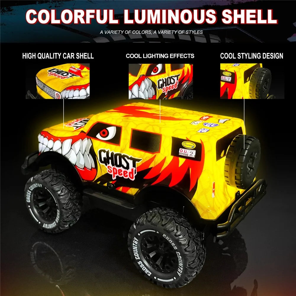 UJ99-Y203 1 / 20 2WD RC Car Children Toy Cool Light Effect Remote Control Car - Yellow - 3