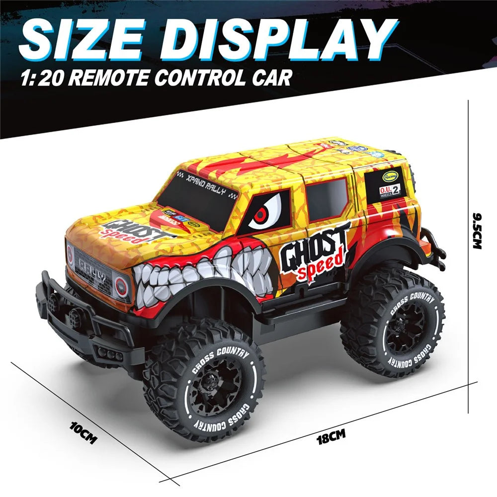 UJ99-Y203 1 / 20 2WD RC Car Children Toy Cool Light Effect Remote Control Car - Yellow - 7