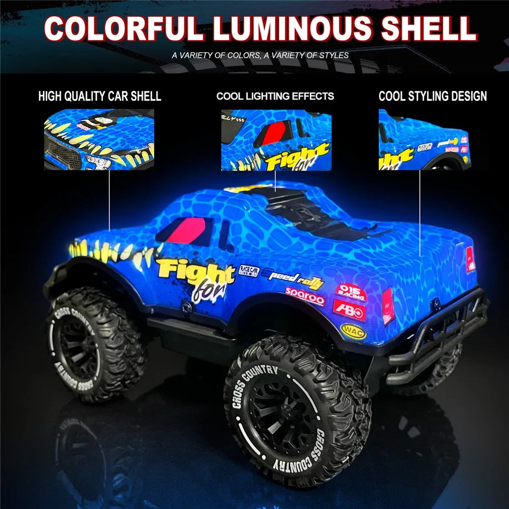 UJ99-Y202 1 / 20 2WD RC Car Children Toy Non-Slip Wheels Cool Light Remote Control Car - Blue - 3