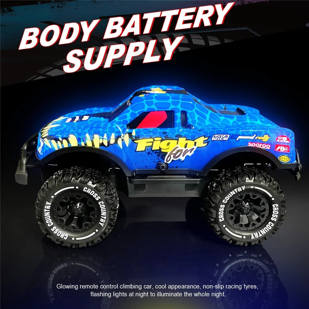 UJ99-Y202 1 / 20 2WD RC Car Children Toy Non-Slip Wheels Cool Light Remote Control Car - Blue - 4