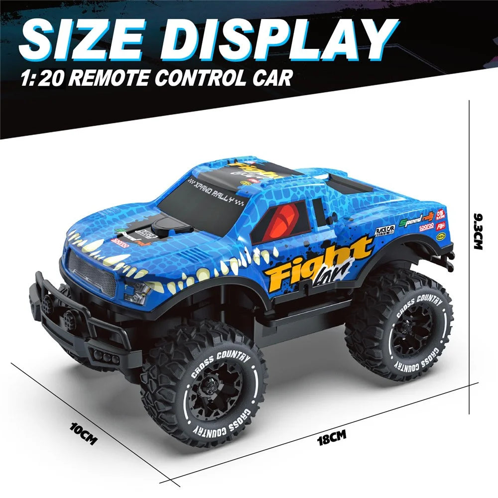 UJ99-Y202 1 / 20 2WD RC Car Children Toy Non-Slip Wheels Cool Light Remote Control Car - Blue - 7
