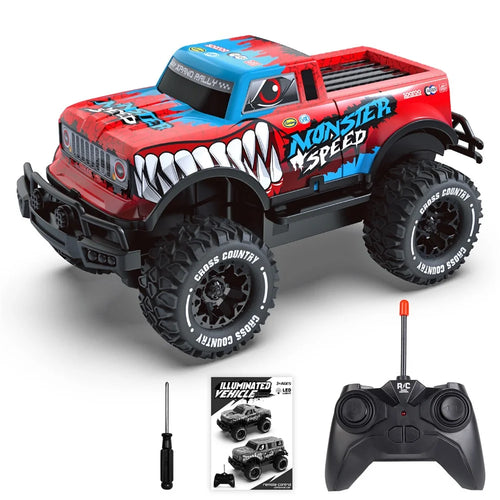 UJ99-Y201 1 / 20 2WD RC Car Non-Slip Wheels Cool Light Remote Control Car Toy - Red - 1