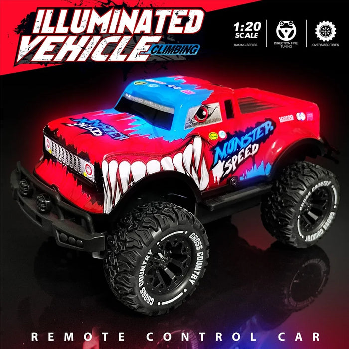 UJ99-Y201 1 / 20 2WD RC Car Non-Slip Wheels Cool Light Remote Control Car Toy - Red - 2