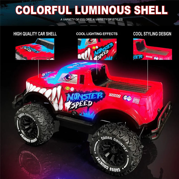 UJ99-Y201 1 / 20 2WD RC Car Non-Slip Wheels Cool Light Remote Control Car Toy - Red - 3