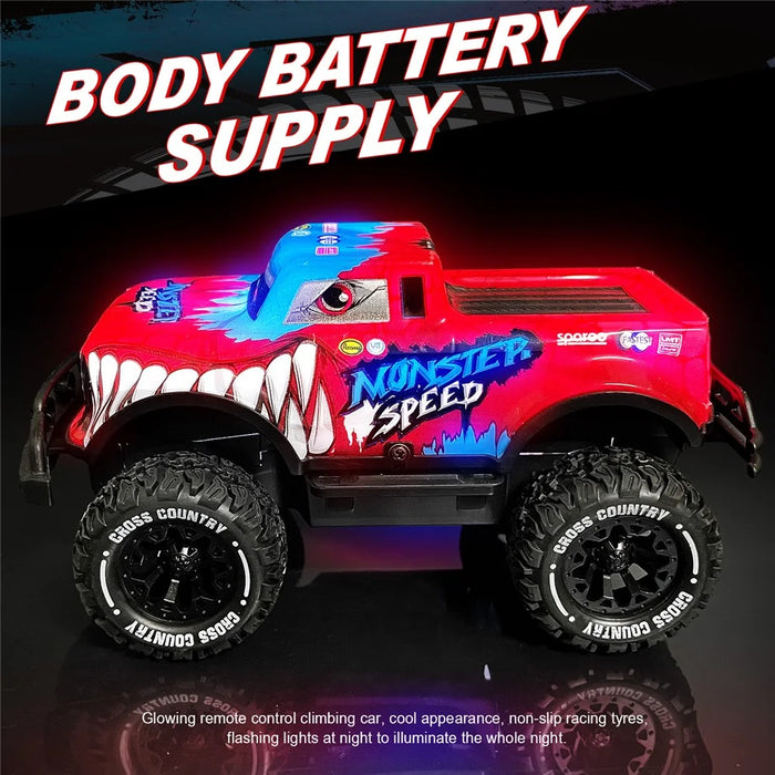 UJ99-Y201 1 / 20 2WD RC Car Non-Slip Wheels Cool Light Remote Control Car Toy - Red - 4