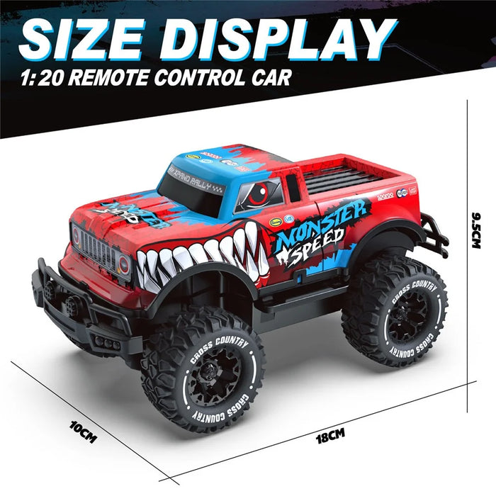 UJ99-Y201 1 / 20 2WD RC Car Non-Slip Wheels Cool Light Remote Control Car Toy - Red - 7