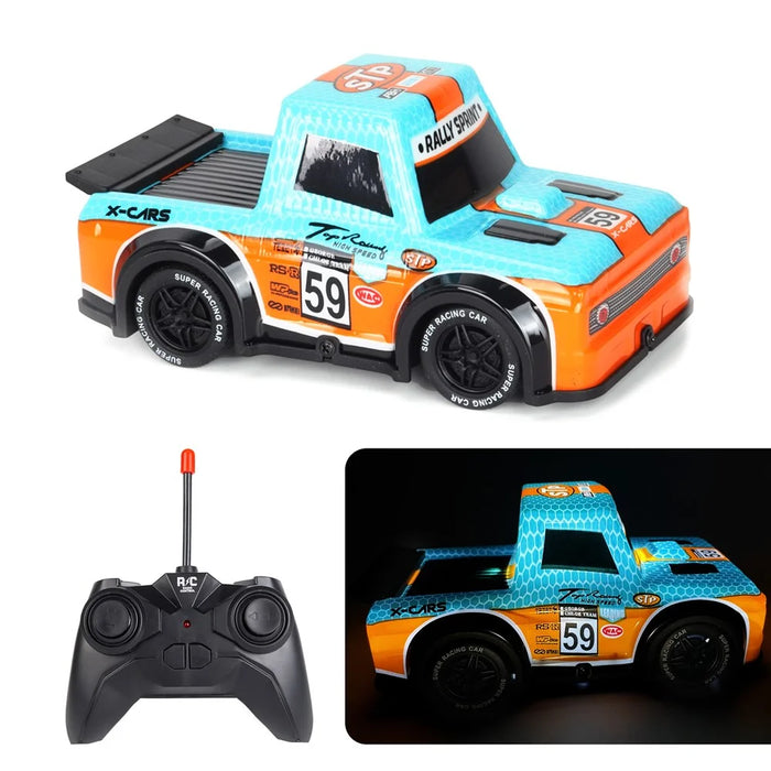 Q243 1 / 24 2WD RC Racing Car Children Remote Control Toy Car with Cool Light - Blue - 1