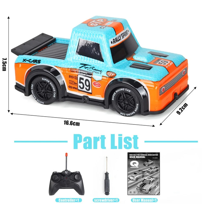Q243 1 / 24 2WD RC Racing Car Children Remote Control Toy Car with Cool Light - Blue - 7