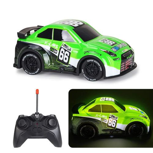 Q240 1 / 24 2WD Remote Control Racing Car Children Toy RC Car with Cool Light - Green - 1