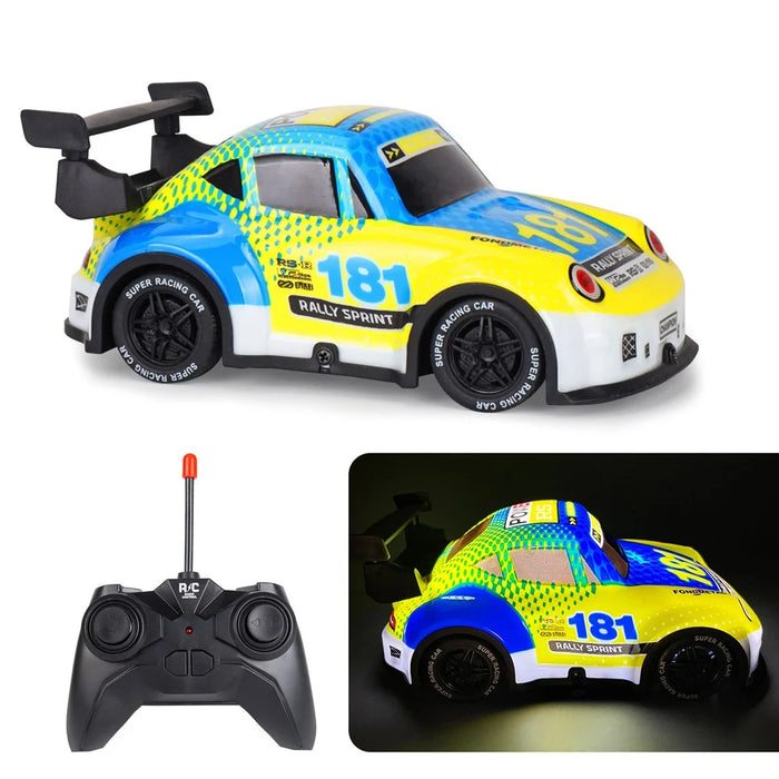 Q241 1 / 24 2WD Remote Control Car Kids Toy RC Racing Car with Cool Light - Yellow - 1