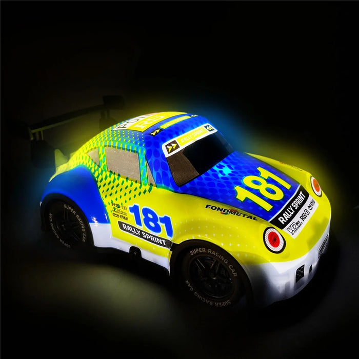 Q241 1 / 24 2WD Remote Control Car Kids Toy RC Racing Car with Cool Light - Yellow - 5