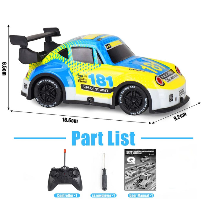 Q241 1 / 24 2WD Remote Control Car Kids Toy RC Racing Car with Cool Light - Yellow - 7