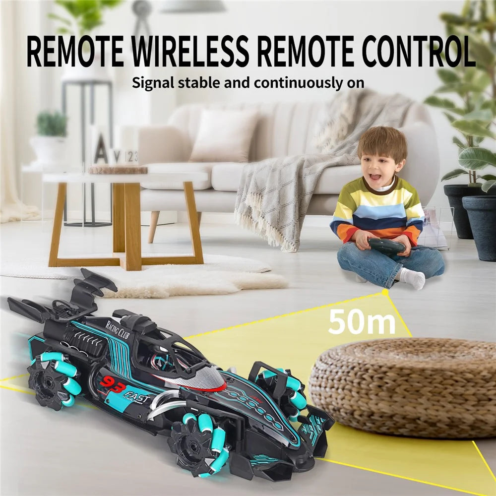 HD3377 1 / 14 RC Racing Car Toy Light Music Mist Spray Remote Control Car, Remote Controller + Gesture Sensing Controller - Green - 5