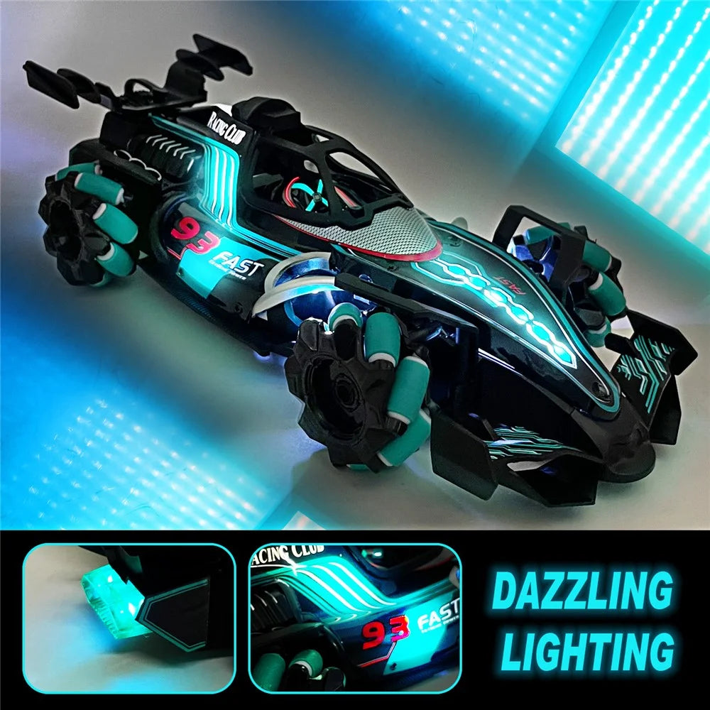HD3377 1 / 14 RC Racing Car Toy Light Music Mist Spray Remote Control Car, Single Remote Controller - Green - 5