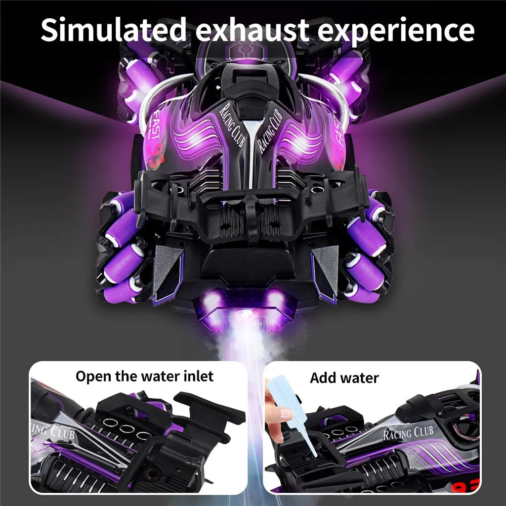 HD3377 1 / 14 RC Racing Car Toy Light Music Mist Spray Remote Control Car, Single Remote Controller - Green - 6