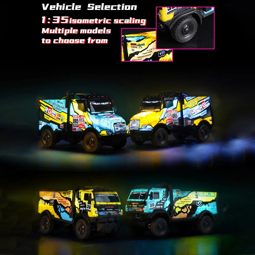 1 / 35 RC Truck Children Toy Cool Light Effect Remote Control Vehicle - UJ99-ZK01 Yellow - 5