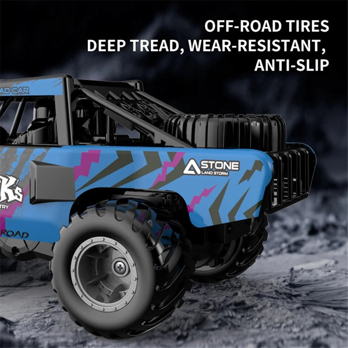 Q191 Off-Road Climbing Vehicle Amphibious Remote Control Car Kids Toy, 1 Battery - Blue - 3