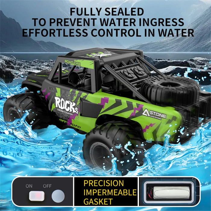 Q191 Off-Road Climbing Vehicle Amphibious Remote Control Car Kids Toy, 1 Battery - Blue - 5