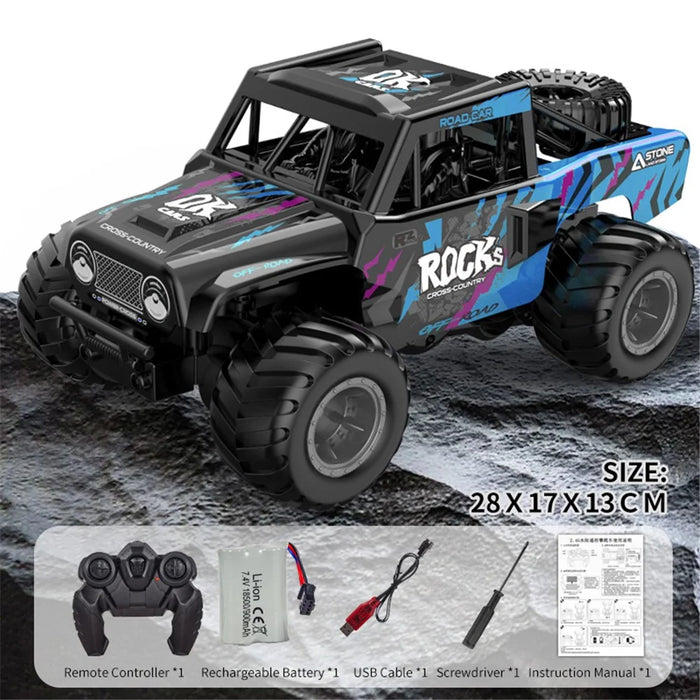 Q191 Off-Road Climbing Vehicle Amphibious Remote Control Car Kids Toy, 1 Battery - Blue - 7