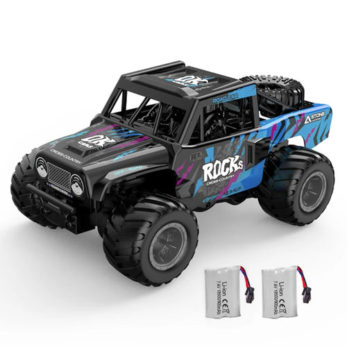 Q191 Off-Road Climbing Vehicle Amphibious Remote Control Car Kids Toy, 2 Batteries - Blue - 1