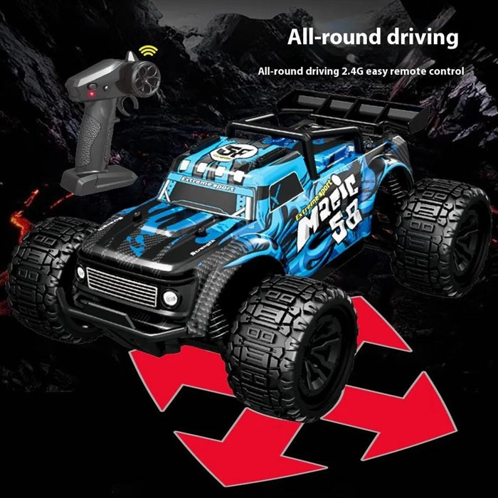 YL-114 2.4G Remote Control Car 1:18 RC Cars for Kids High Speed Off-Road Vehicle Toy - Blue - 4