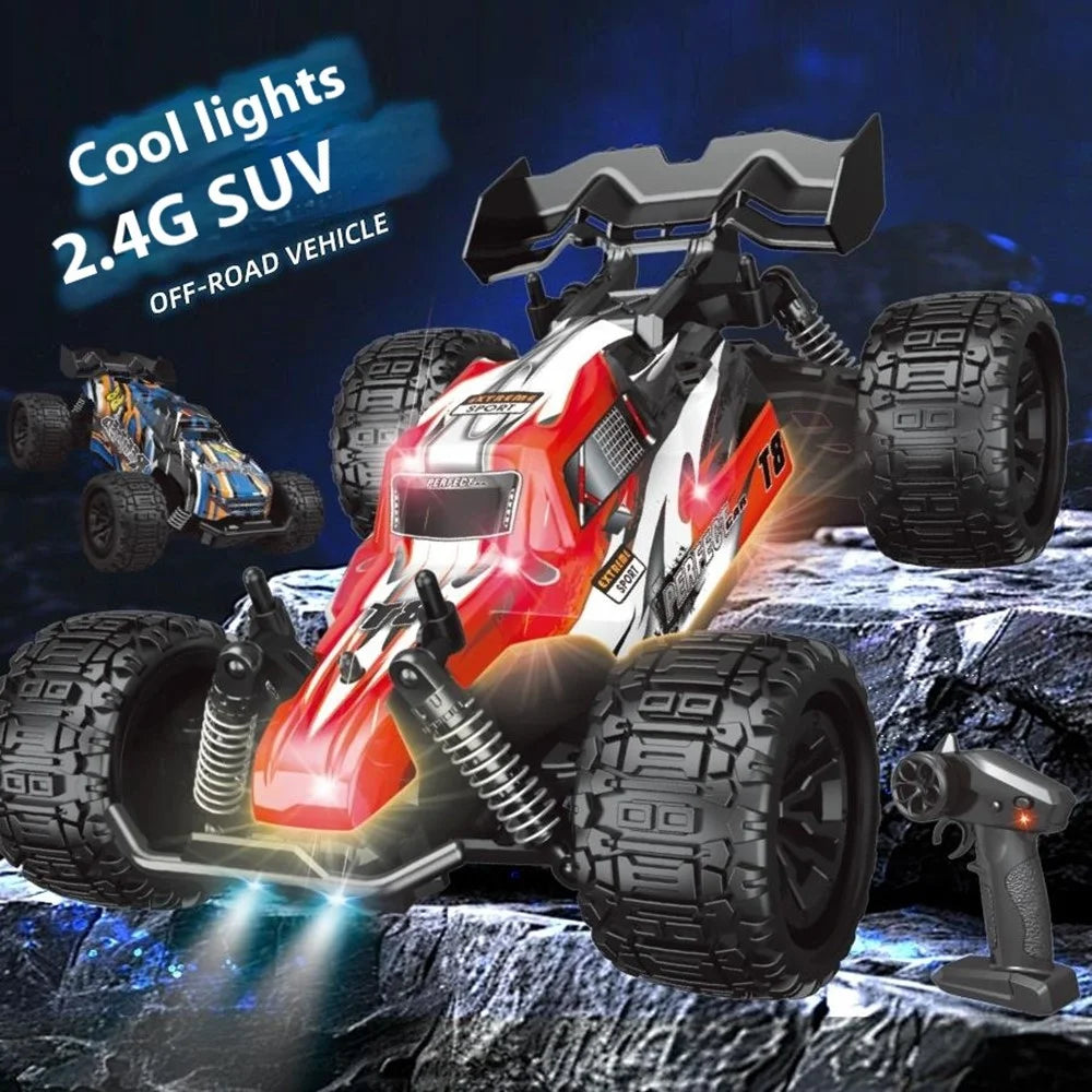 2.4G Remote Control Off-Road Car Shock Absorbing 1:18 RC Vehicle Toy with LED Light - YL-113 Red - 4