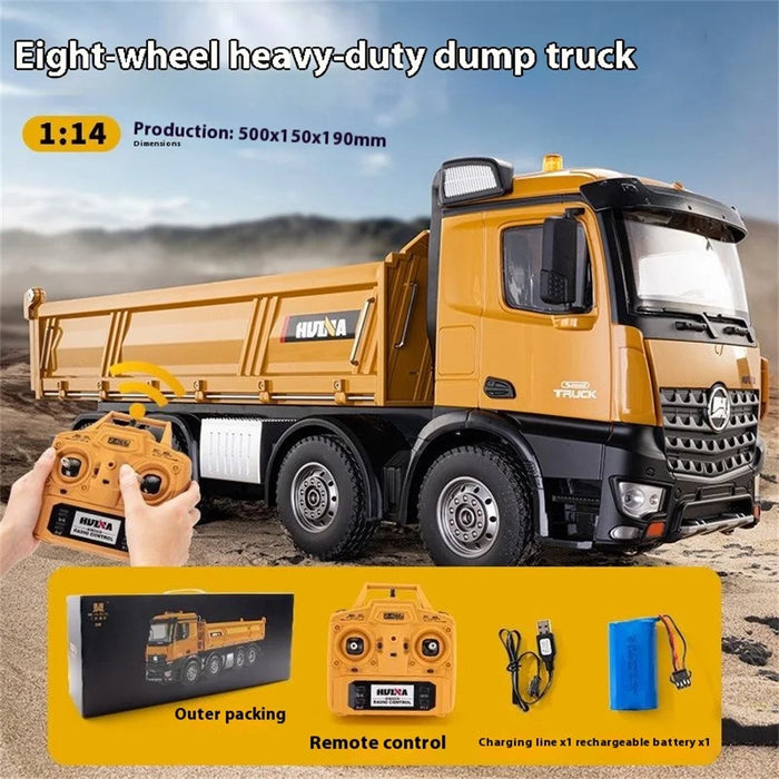 1:14 Scale RC Engineering Truck Heavy Duty Dump Truck Toy with Light and Sound for Kids - 2