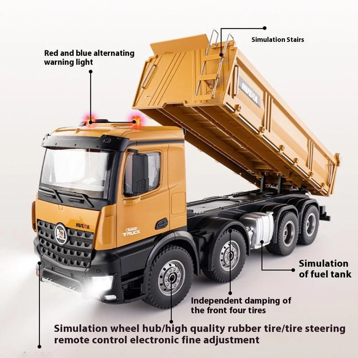 1:14 Scale RC Engineering Truck Heavy Duty Dump Truck Toy with Light and Sound for Kids - 7
